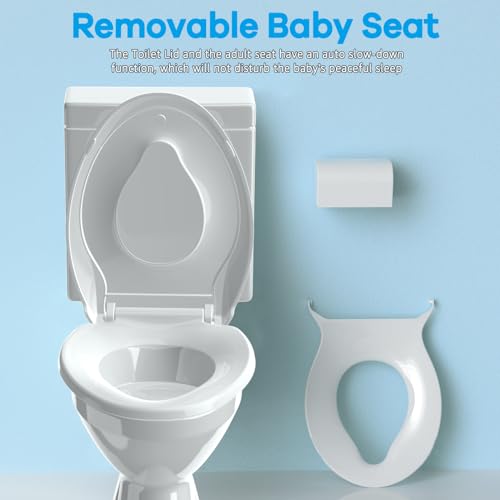 Family Toilet Seat Elongated (White / Elongated 18.5inch with Baby Seat)