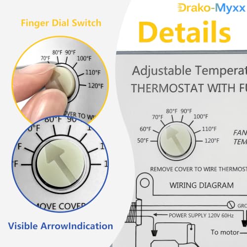 Upgraded Attic Fans Adjustable Thermostat