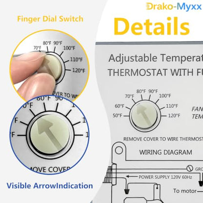 Upgraded Attic Fans Adjustable Thermostat
