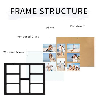4x6 Collage Picture Frame Set of 2 (Rustic Black / 13x17in (2Pack))