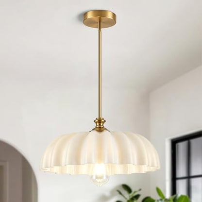 Flower Gold Chandelier (Milk White)
