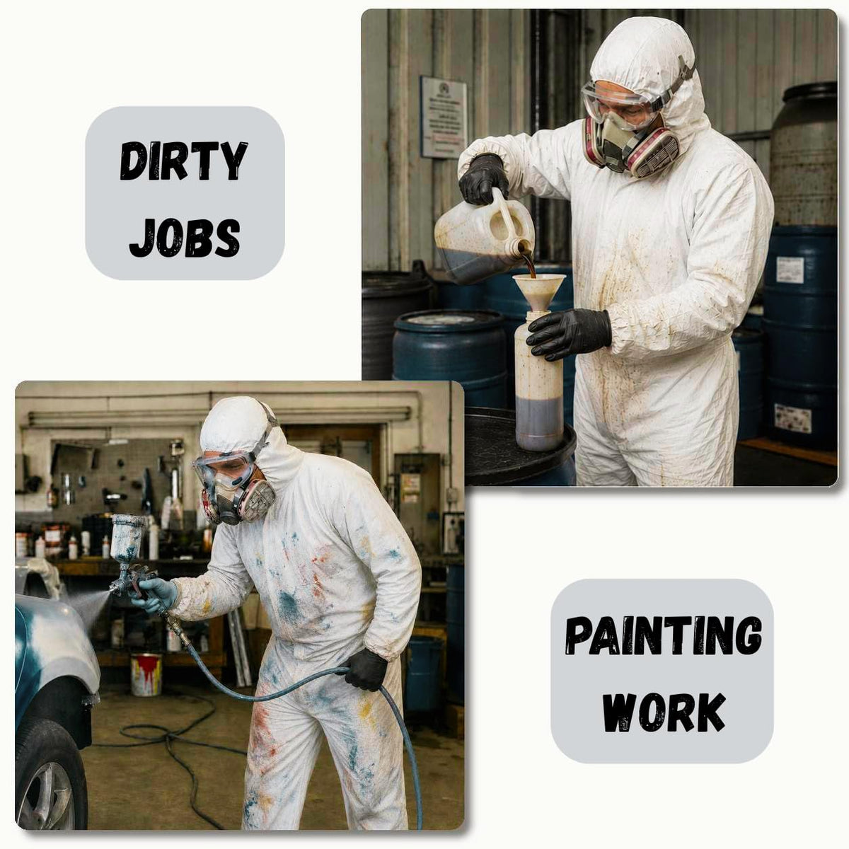 Hazmat Suit Disposable Coverall Kit with Hood (5X-Large)