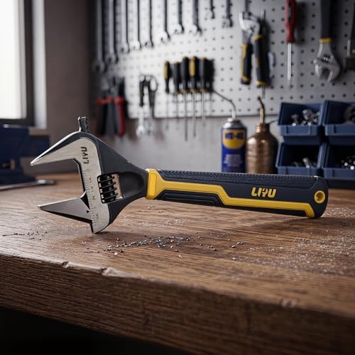 8 Inch Wide Jaw Opening Adjustable Wrench
