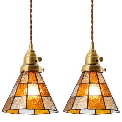 Pendant Light with Stained Glass Lmapshade