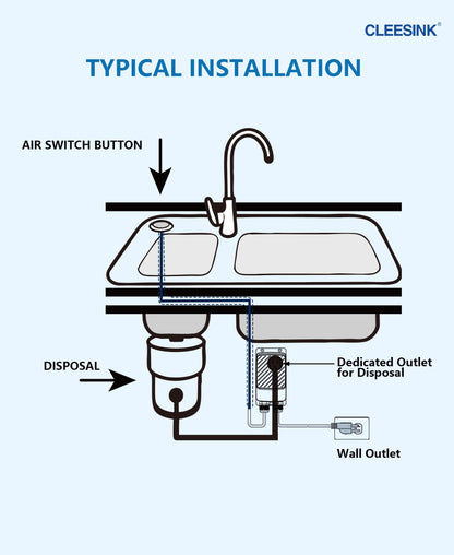 Garbage Disposal Air Switch Kit (Single Outlet SHORT/2.83" / Matte Black)