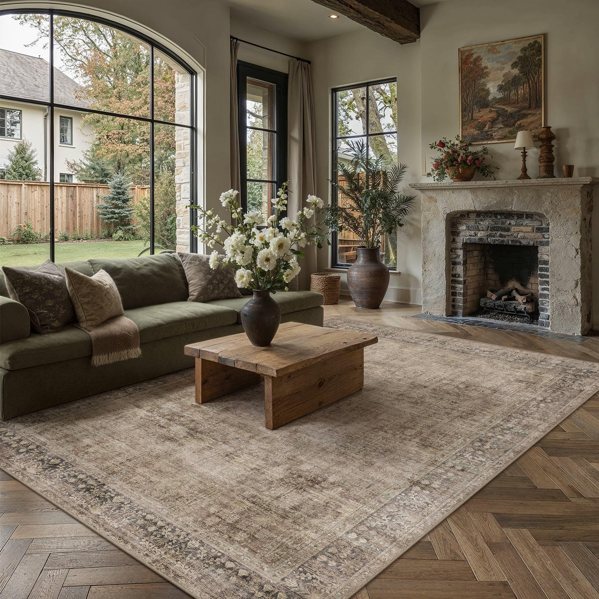 Taupe 9x12 Neutral Area Rugs for Living Room (Taupe / 9' x 12' (Rectangular))