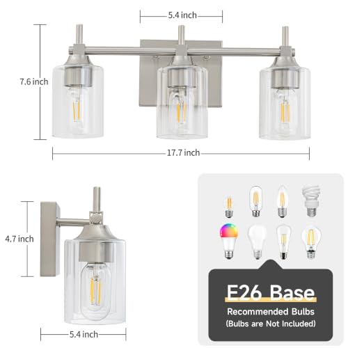 3 Light Modern Bathroom Vanity Light (3-light / Brushed Nickel)