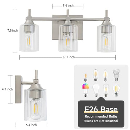 3 Light Modern Bathroom Vanity Light (3-light / Brushed Nickel)