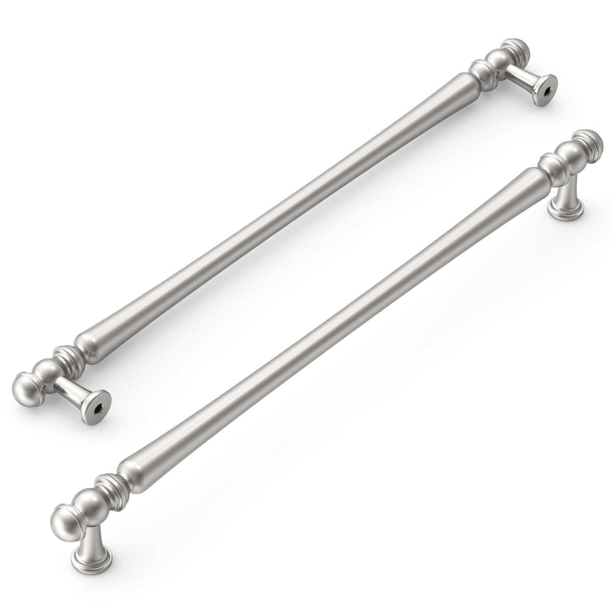 10 Pack Heavy Duty Solid Zinc Alloy Brushed Satin Nickel Cabinet Pulls (Brushed Satin Nickel / 10"/254MM Hole Center)