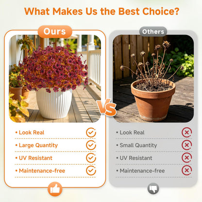 24 Bundles Artificial Fall Flowers (Brown)