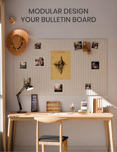 36" x 24" Large Felt Bulletin Board (Oatmeal / Fine-stripe 6-pack)