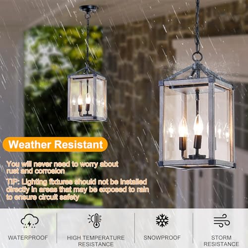Outdoor Pendant Light Fixture with Dusk to Dawn Sensor
