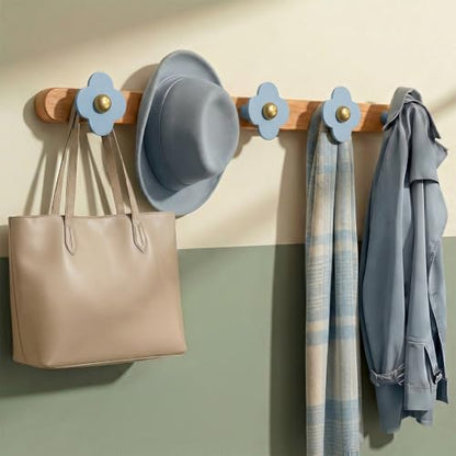Upgreded Heavy Duty Coat Rack Wall Mount for Entryway (Blue / 5 Hooks)