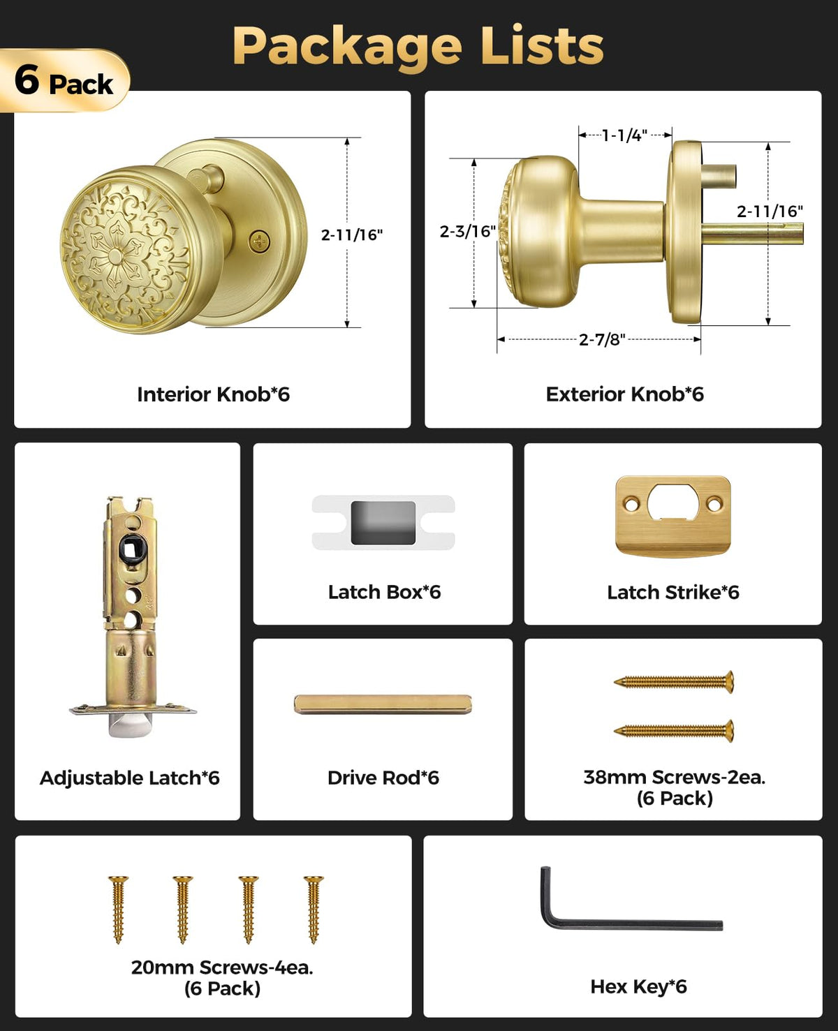 Gold Door Knobs (Gold)