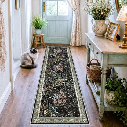 Washable Hallway Runner Rug 2x7 (Black / 2x7)
