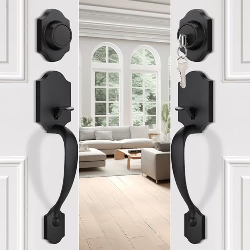 Modern Wave Exterior Door Handle Set