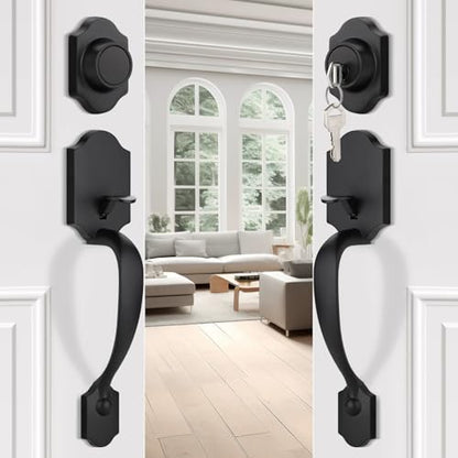 Modern Wave Exterior Door Handle Set