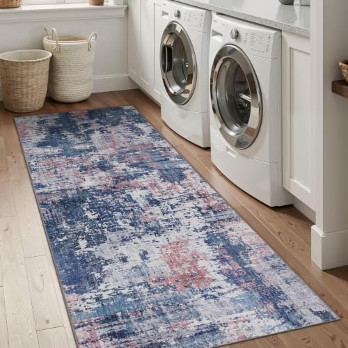 2x8 Runner Rug (Pink & Blue / 2' x 8' (Rectangular))