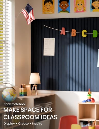 36" x 24" Large Felt Bulletin Board (Carbon Blue / Fine-stripe 6-pack)