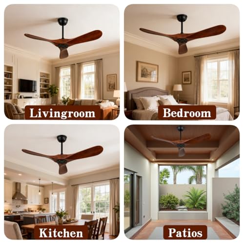 42 inch solid wood ceiling fan without lights