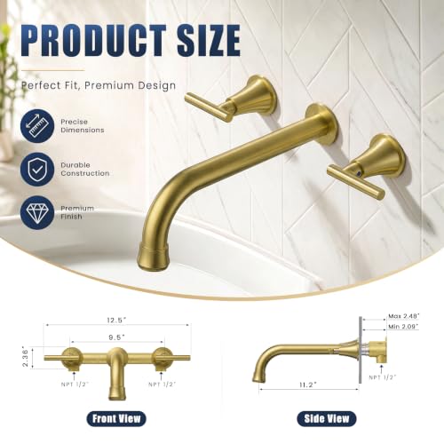 Two Handles Wall Mount Tub Filler
