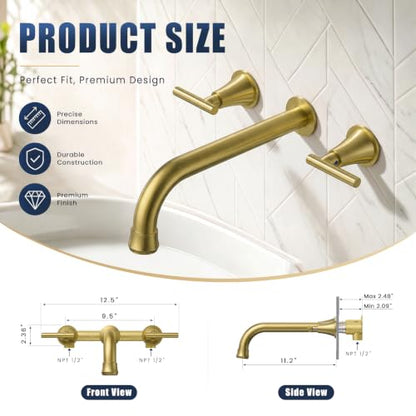 Two Handles Wall Mount Tub Filler