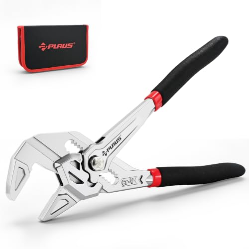 7/10/12-Inch Pliers Wrench, CR-V Adjustable Wrench, Smooth Parallel Jaws, Groove Lock, Non-Slip Handle, with Storage Bag for home, Plumbing, Faucet, Pipe & Home Repair