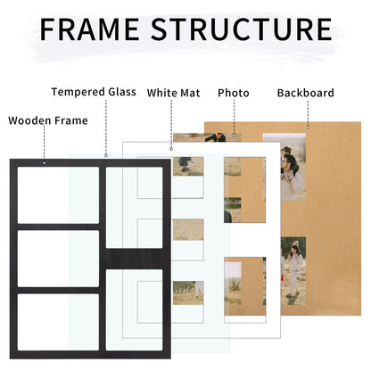 4x6 or 5x7 Picture Frames (Rustic Black / 13x16in (2Pack))