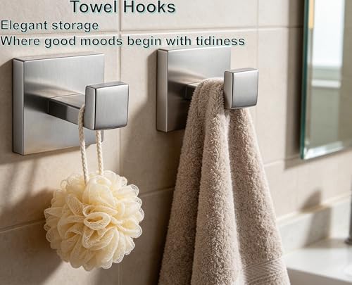 10 Pieces Bathroom Accessories Set Brushed Nickel Bathroom Hardware Set 24 Inch SUS304 Bath Towel Bar Set Towel Rack Set for Bathroom Wall Mounted