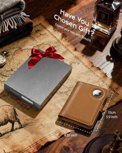 Passport Holder with AirTag (Brown)