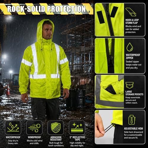 Mens Reflective Rain Jacket