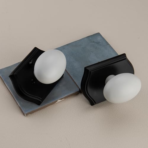 White Door Knobs Interior with Black Camelot Trim