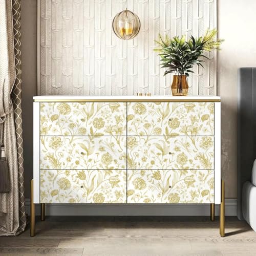 Line Flowers Peel and Stick Wallpaper Vintage Contact Paper