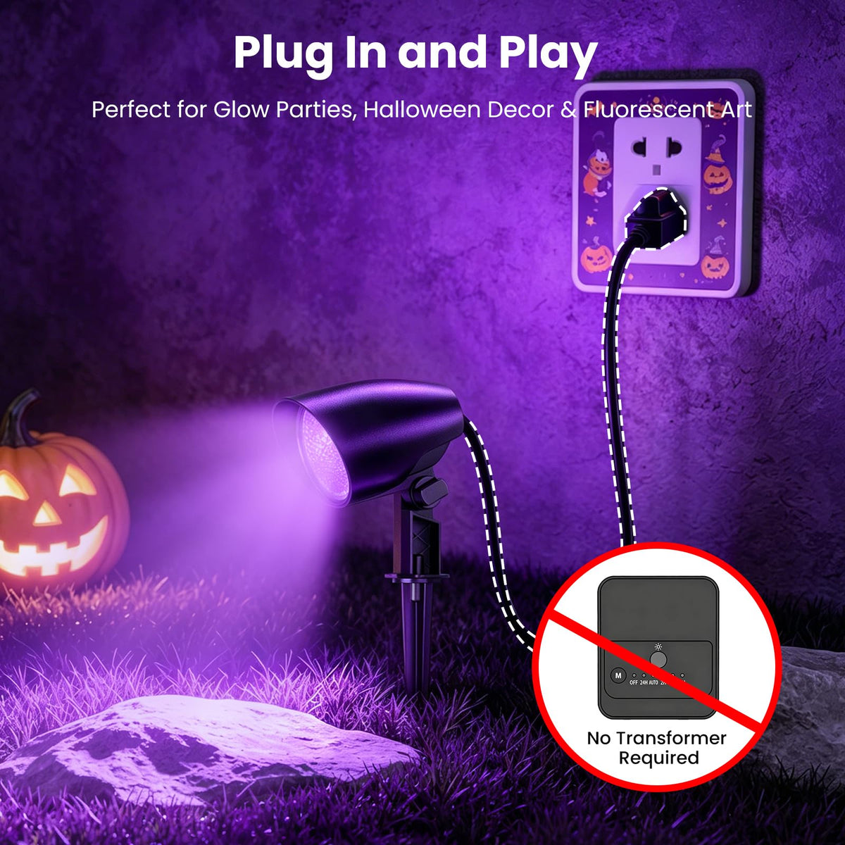 20W Halloween Black Light Spotlight Outdoor (Black)