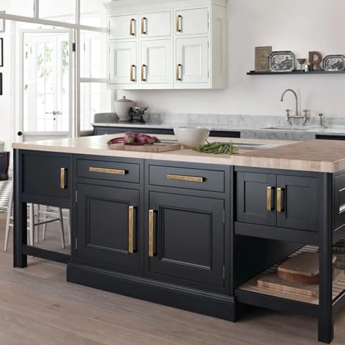 10 Pack Cabinet Pulls Brass Drawer Handles for Kitchen Cabinets