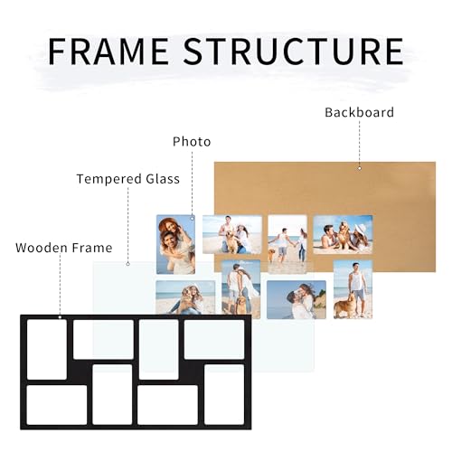 4x6 Picture Frame Collage for Wall Decor (Rustic Black / 11.7x22in (1Pack))