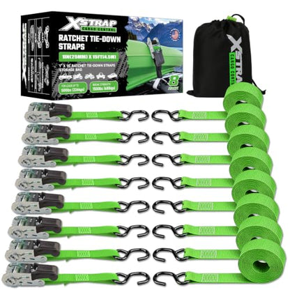 8 Pack Ratchet Tie Down Straps