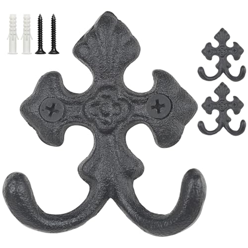 Wrought Iron Wall Hooks 3 Pack