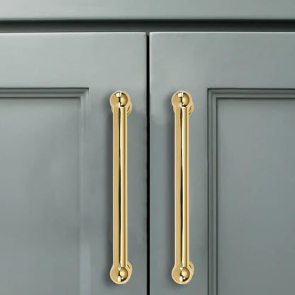 5 Pack 4 inch Solid Handles Real Unlacquered Brass Cabinet Pulls (Unlacquered Brass / 4 Inch)