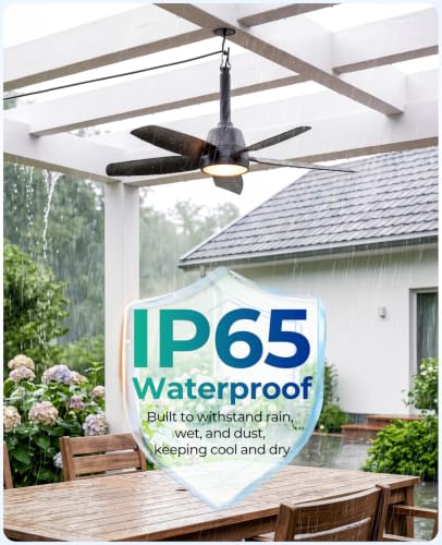 Outdoor Ceiling Fan with Light