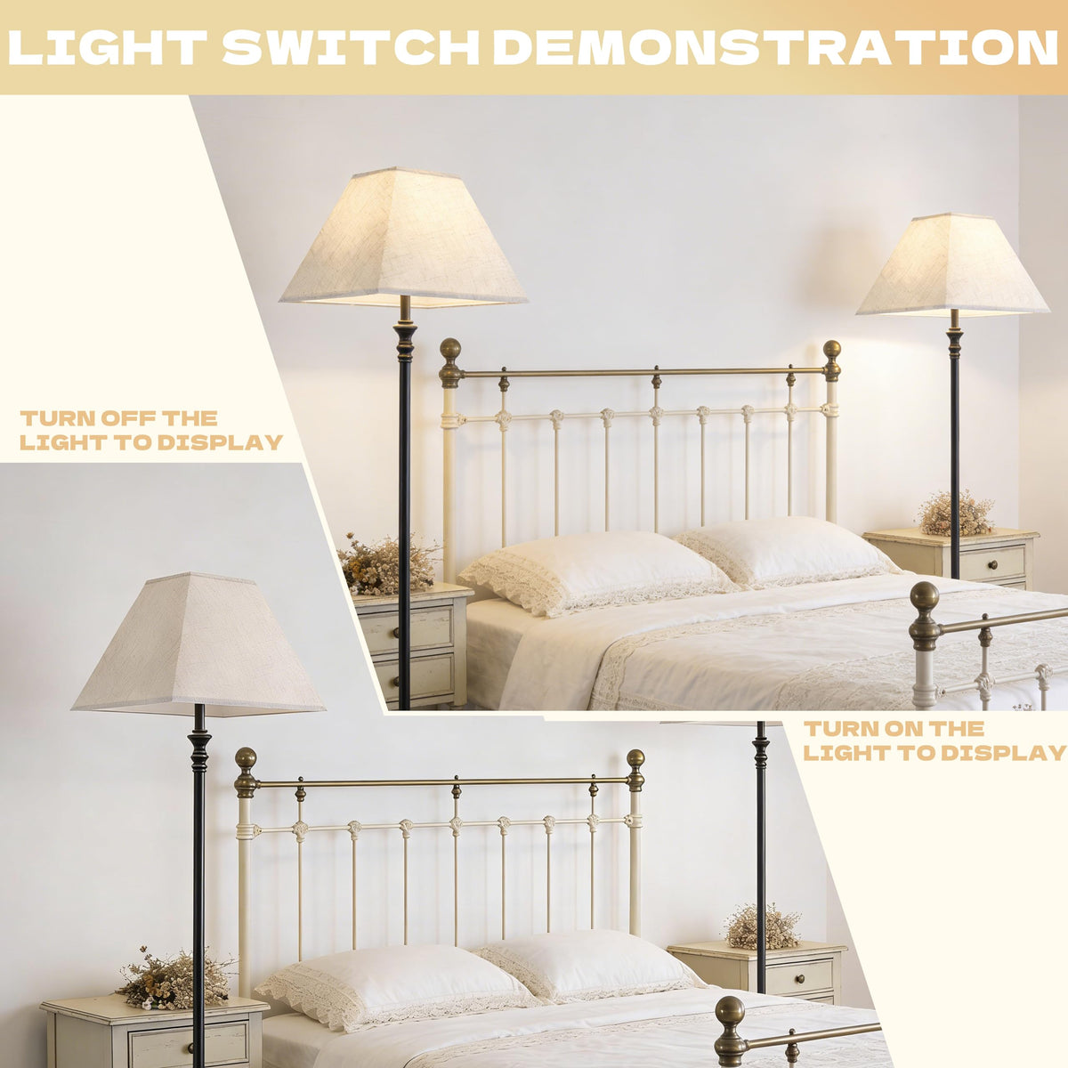 Beige Lamp Shades Set of 2 6" x 13" x 10" Bell Lampshade (Beige / 6*13*10in)