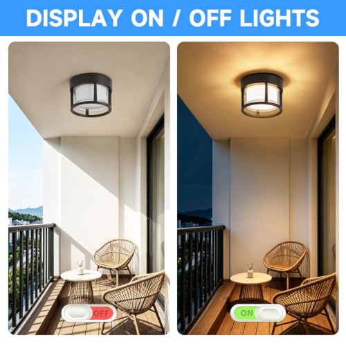 Black Porch LED Ceiling Light