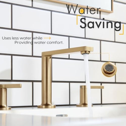 Bathroom Sink Faucet 3 Hole (Champagne Bronze / 1.2 GPM)