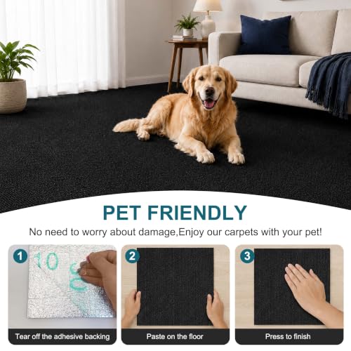 Emaraxy Peel and Stick Carpet Tiles 24x24 Inch