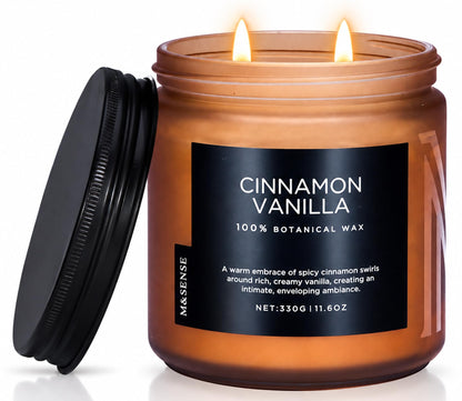 Cinnamonvanilla Candles for Home Scented Holiday Baking Gift 11.6Oz (Medium Jar / CinnamonVanilla)