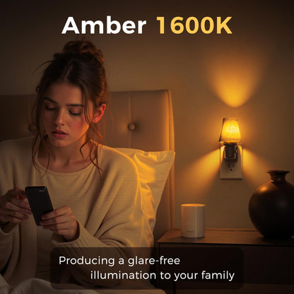 Night Lights Plug into Wall (Round Platform-Amber / 2 Pack)
