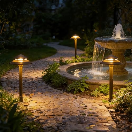Pathway Lights Low Voltage Outdoor Landscape Lighting 2W 70 Lumen 2700K 12V AC Path Lights Warm White Light with Bulb Connector Spike Stake for Garden Yard Driveway Lawn