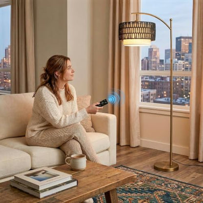 Arc Floor Lamp for Living Room with Remote