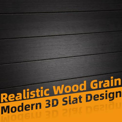 6 Pack Peel and Stick PVC Wood Slat Wall Panel
