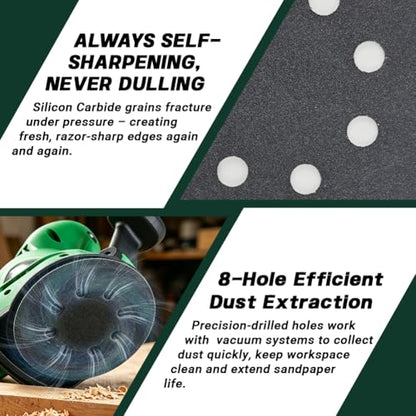 5 Inch 8 Hole Hook and Loop Wet Dry Sanding Discs